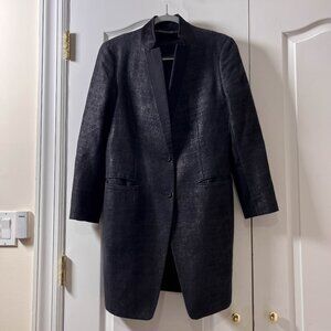 All Saints Long Jacket/Coat Blue/Black US8/ UK12